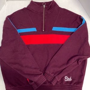 PINK - Half-Zip Pullover Sweater - Size Small